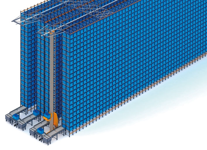 Almacén miniload y racks para tarimas de FIC en Francia