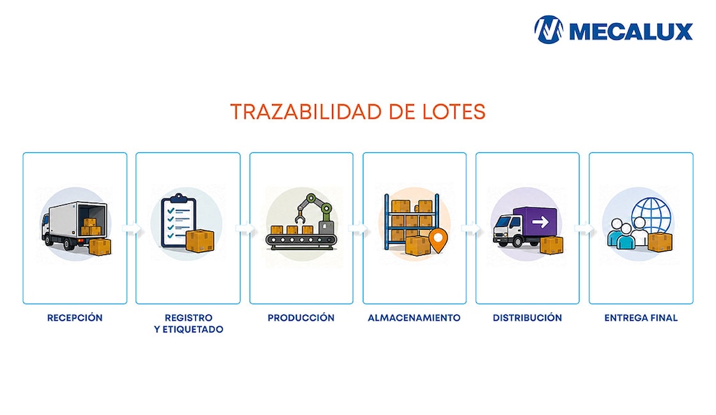La trazabilidad de lotes registra la trayectoria de cada lote durante las diferentes etapas de producción, almacenamiento y distribución