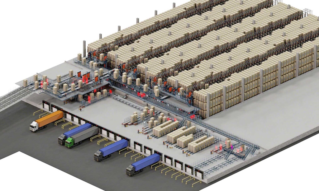Almacén automatizado de Pepsico en su fábrica de papas fritas en Bélgica
