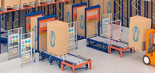 Los cerramientos de seguridad delimitan el área de operación del Pallet Shuttle 3D