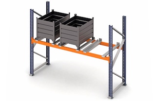 Soportes para almacenar contenedores en un rack selectivo