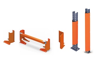 Las diferentes protecciones resguardan los elementos verticales de los racks frente a impactos accidentales