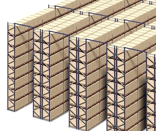 Refuerzo de seguridad con uniones pórtico en la parte superior de los racks