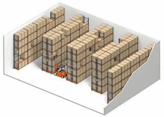Los racks de simple profundidad ofrecen acceso directo a cada unidad de carga