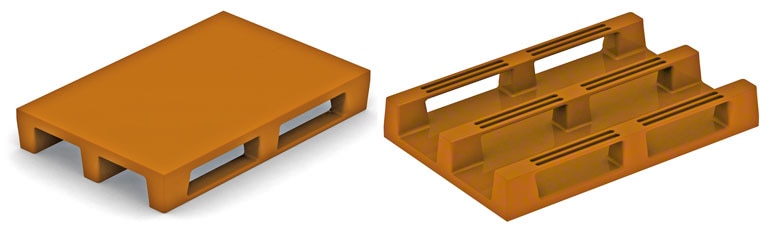 Estas tarimas de plástico coinciden con el sistema construcutivo de los europalets de madera.