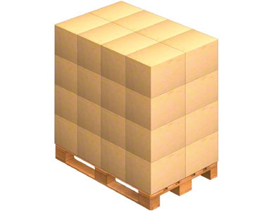 Una tarima sobre la que se colocan las cajas de embalaje que envía el proveedor. Este también puede enviar la mercancía ya paletizada (sobre una tarima).